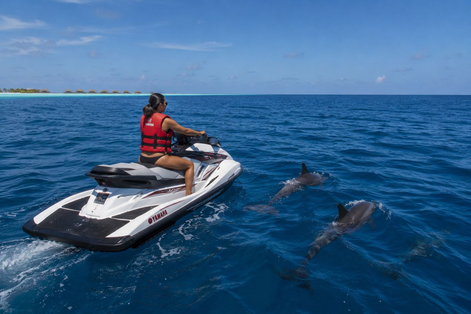 One-Hour Guided Jet Ski Dolphin Encounter from Ifuru Island in the Maldives 1