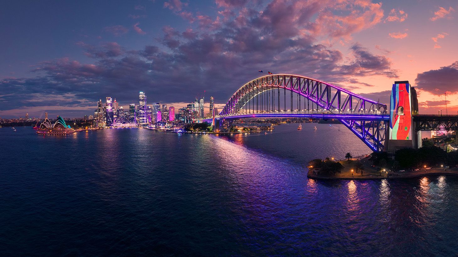 90-Minute Vivid Sydney Harbour Cruise with Buffet Dinner & Drink on Arrival 1