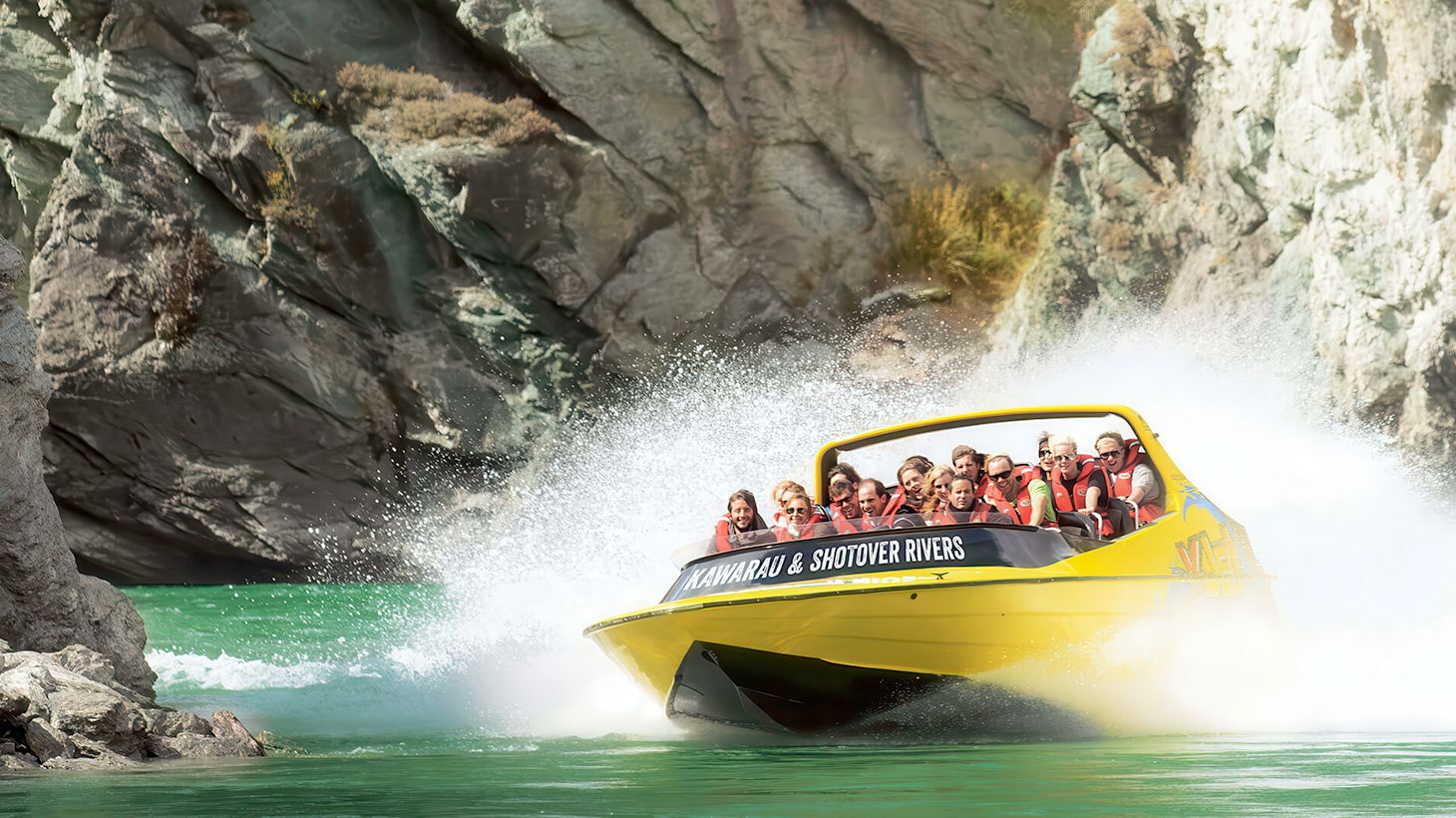 Thrilling One-Hour Return Jet Boat Ride across Lake Wakatipu, Shotover River and Kawaru River