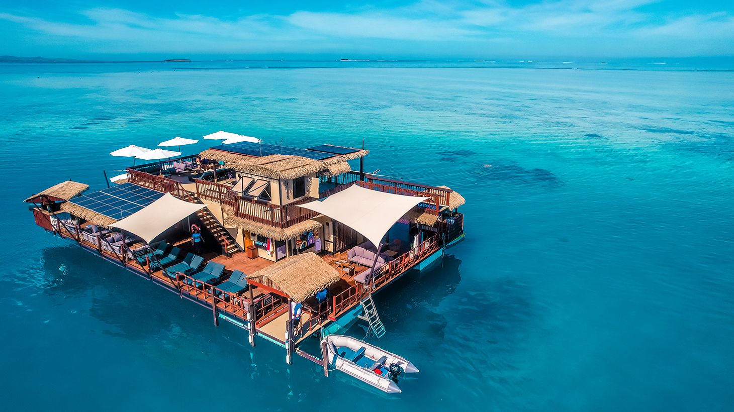 Full-Day Floating Seventh Heaven Mamanuca Pontoon Experience with Return Hotel Transfers