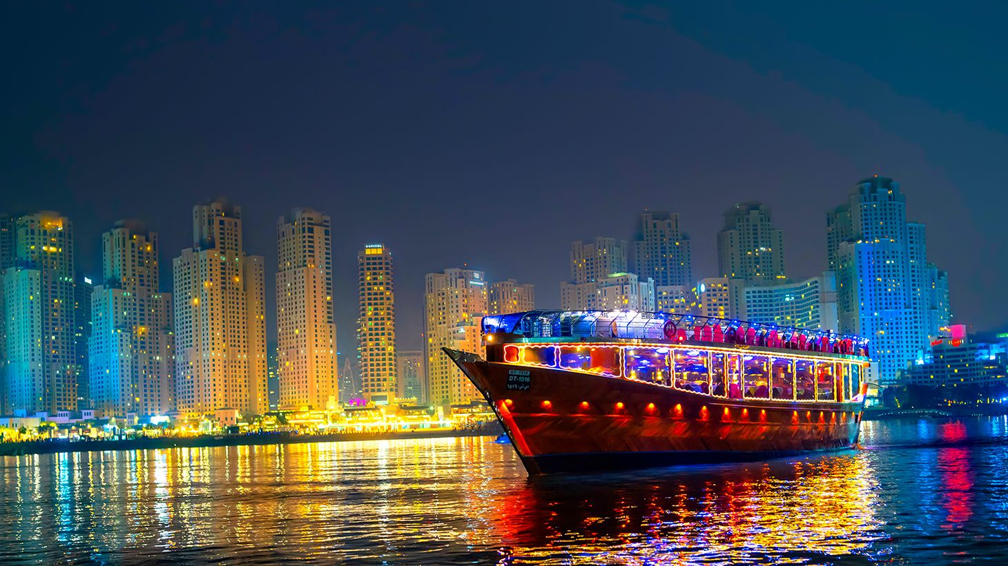 Two-Hour Scenic Dubai Marina Evening Dhow Cruise with an International Buffet Dinner & Hotel Transfers 1