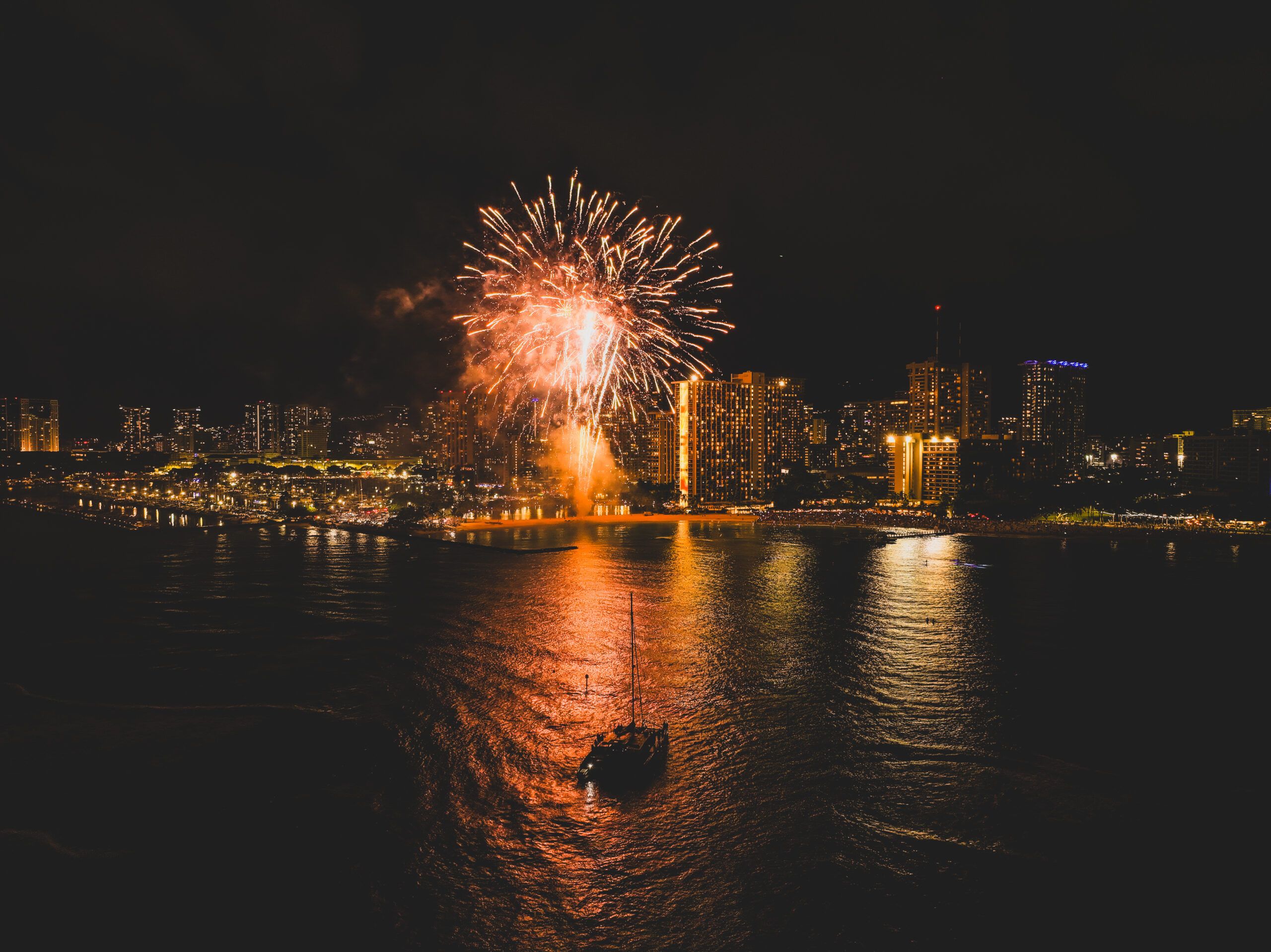 Friday Night Waikiki Fireworks Sail from Kewalo Harbor 