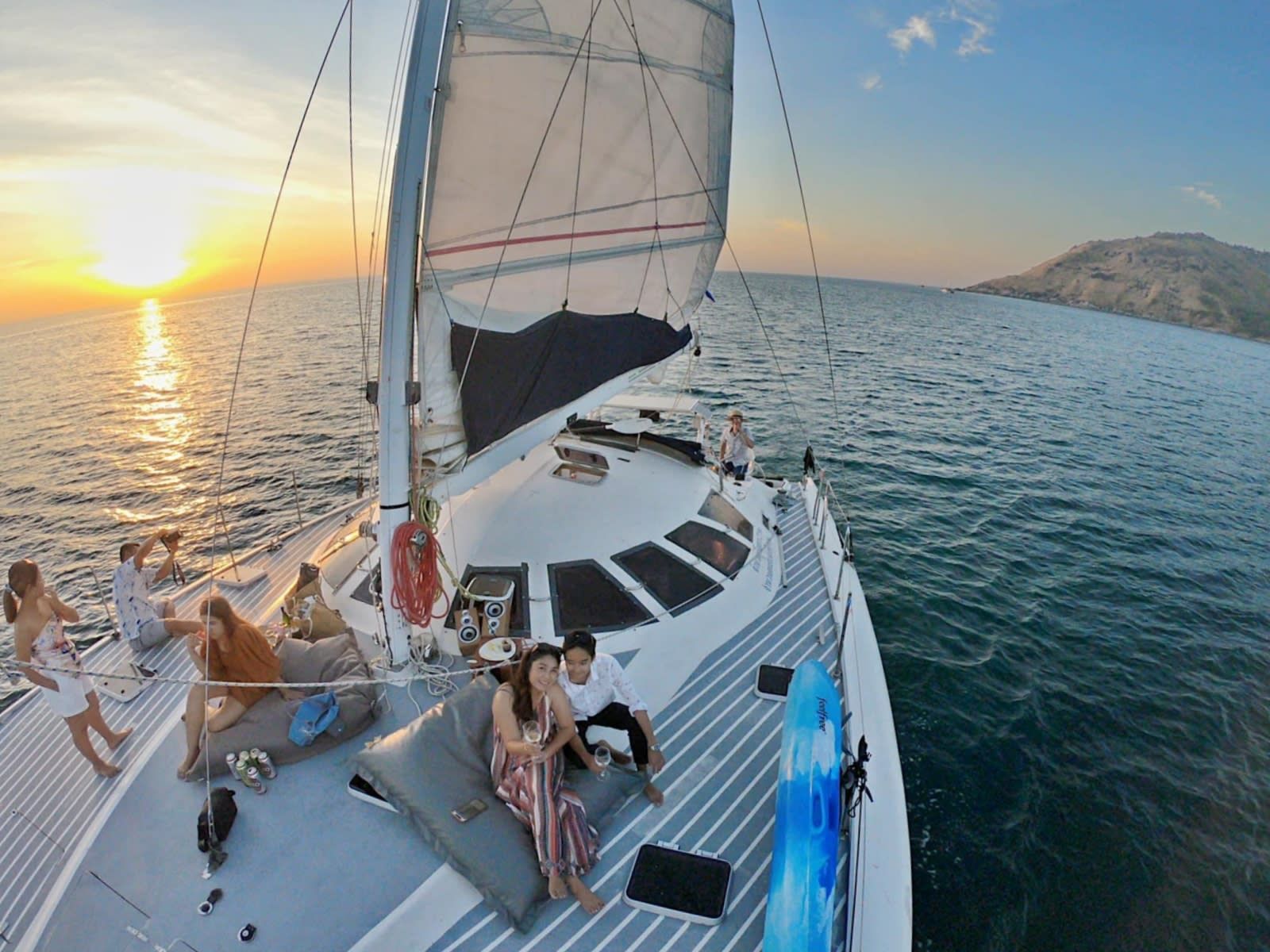 Catamaran Sail to Coral Island & Sunset Dinner Cruise 