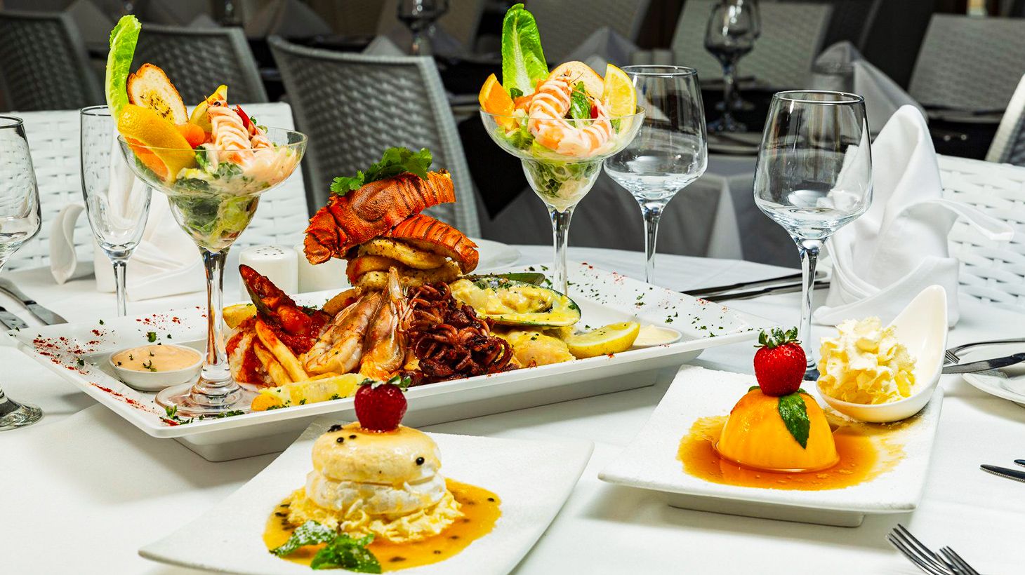 Shared Seafood Platter & Wine at Galaxy Seafood and Mediterranean