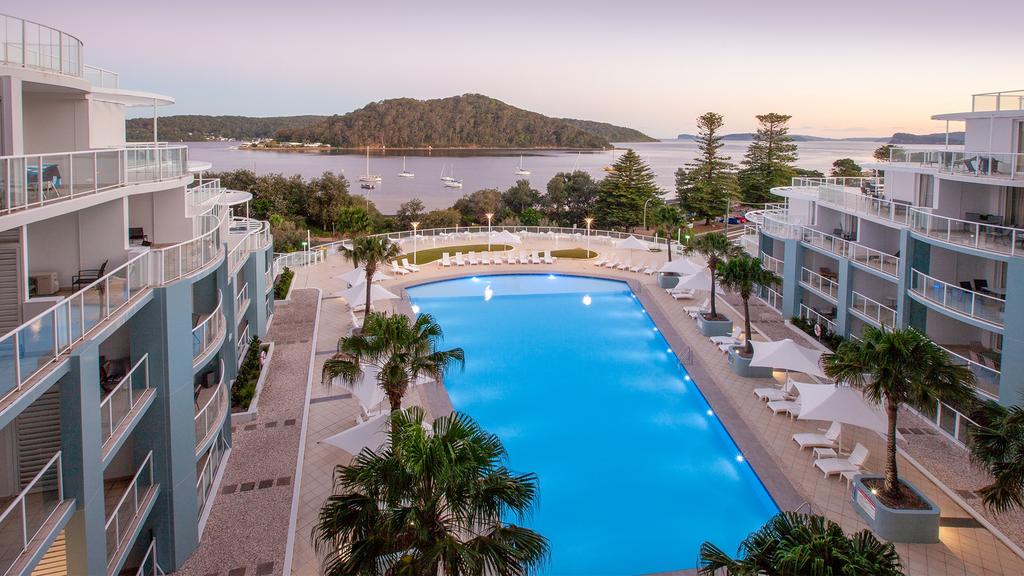Waterfront suites with a pool and scenic views on New South Wales' Central Coast.