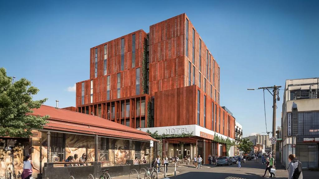 A boutique hotel in Fitzroy, Melbourne with modern architecture.