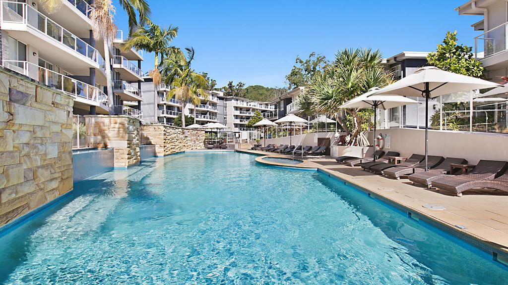 Lagoon-style pool at Mantra Nelson Bay apartments in Port Stephens.