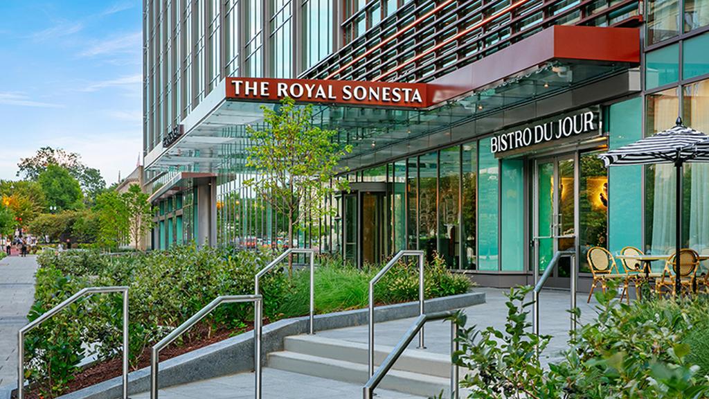 Exterior view of The Royal Sonesta with Bistro Du Jour entrance.