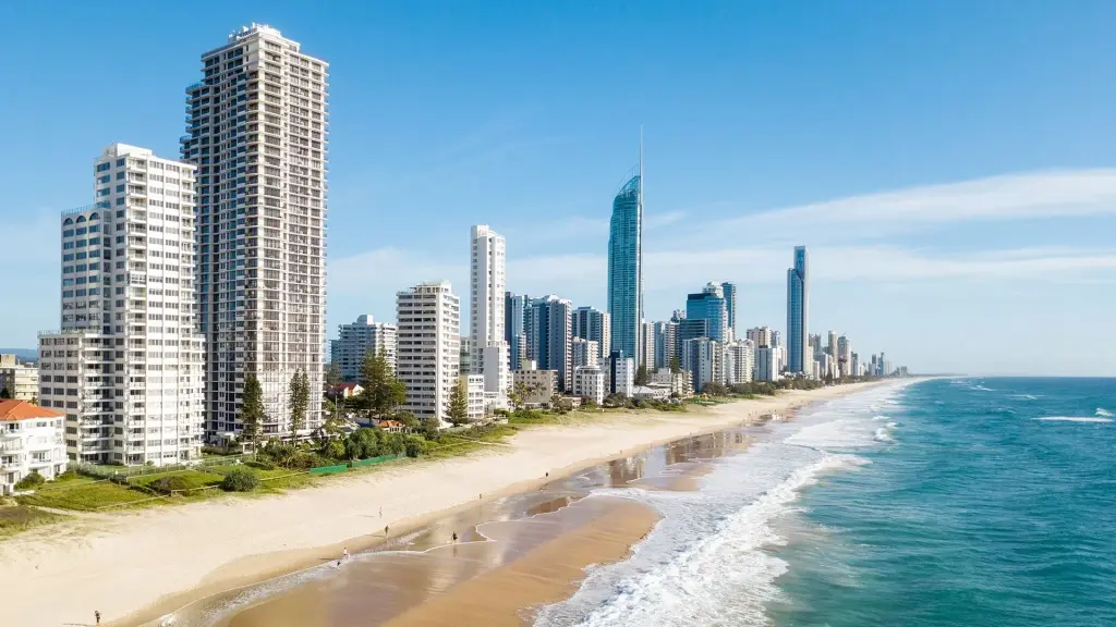 Skyscrapers along Surfers Paradise Beach on the Gold Coast.