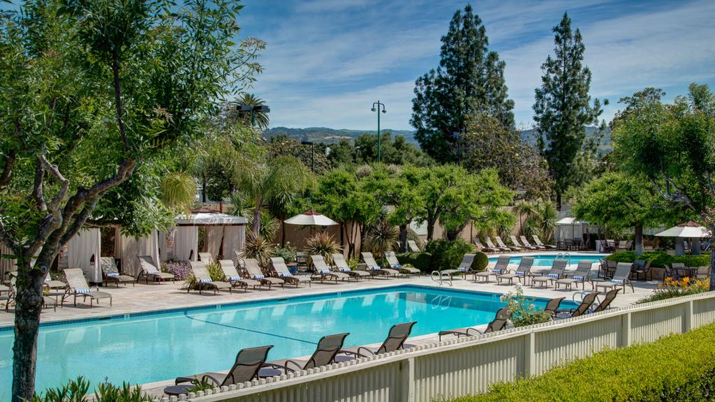 Luxurious pool area at Silverado Resort and Spa, Napa Valley.