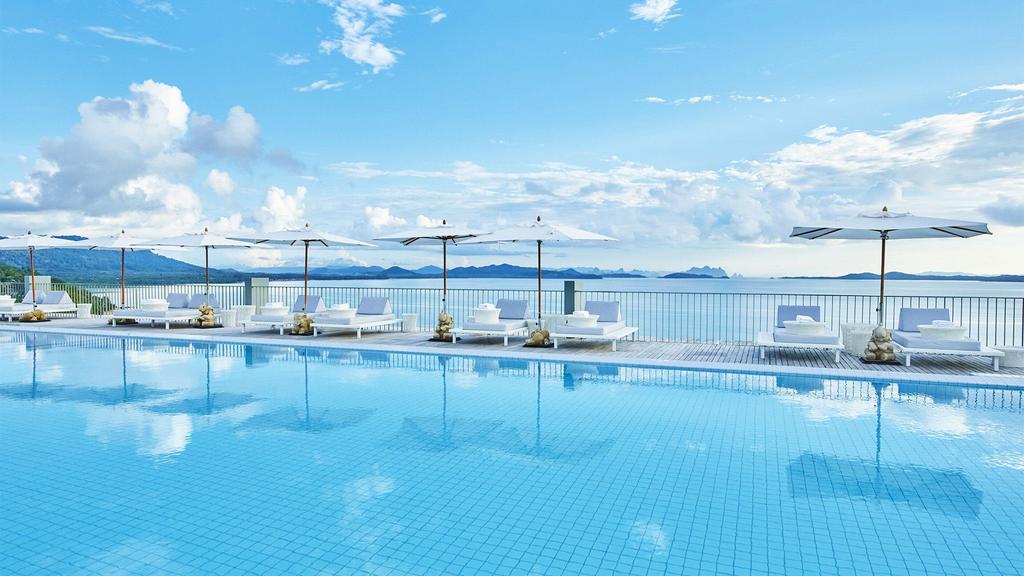 Infinity pool at COMO Point Yamu Phuket overlooking the Andaman Sea.