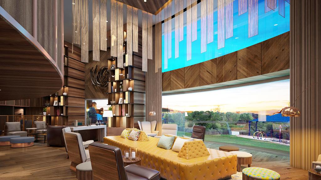 Luxurious lobby interior of Crowne Plaza Cappadocia IHG Hotel in Nevsehir.