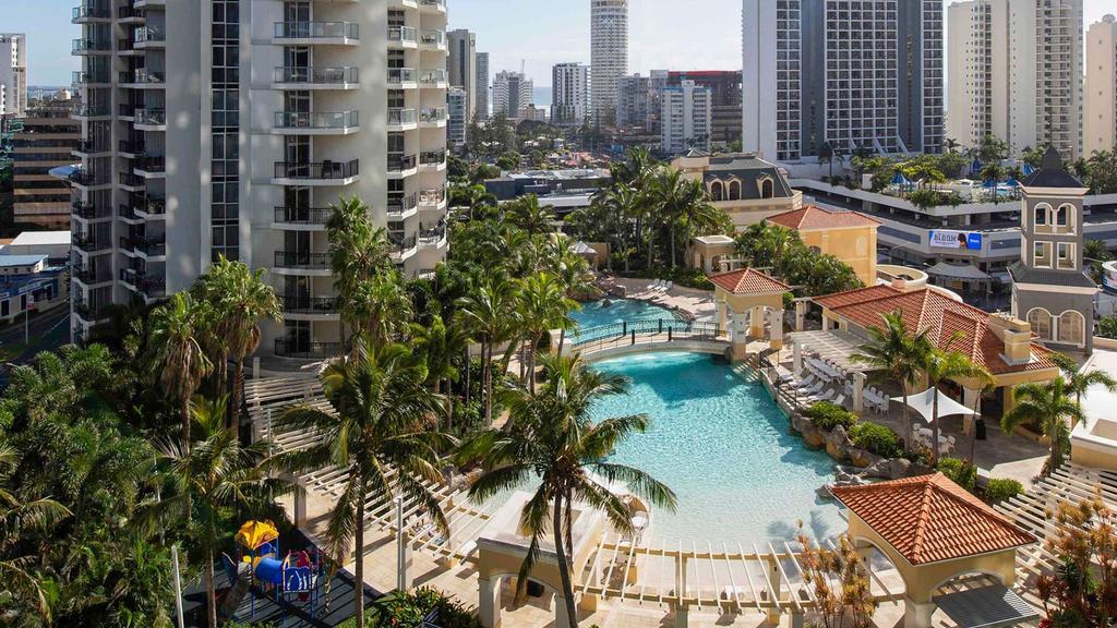 Rooftop lagoon pool at Mantra Towers of Chevron, Surfers Paradise.