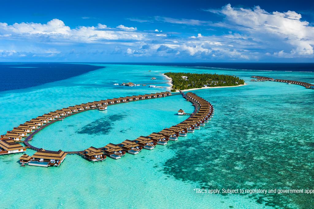 Aerial view of Pullman Maldives Maamutaa 