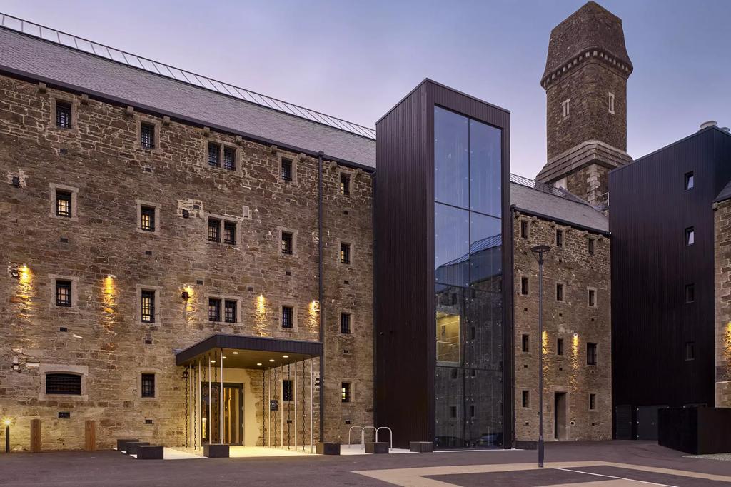 Exterior of The Bodmin Jail Hotel in Cornwall, UK.