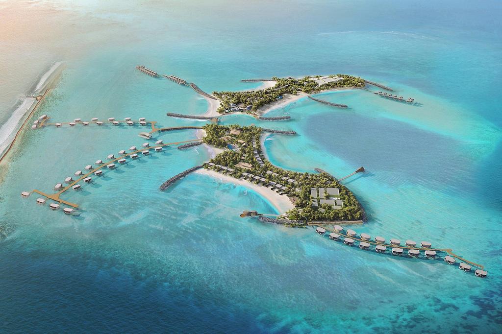 Aerial view of Centara Grand Lagoon Maldives