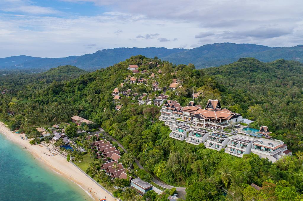 A luxurious Koh Samui beachfront resort on a jungle hilltop.