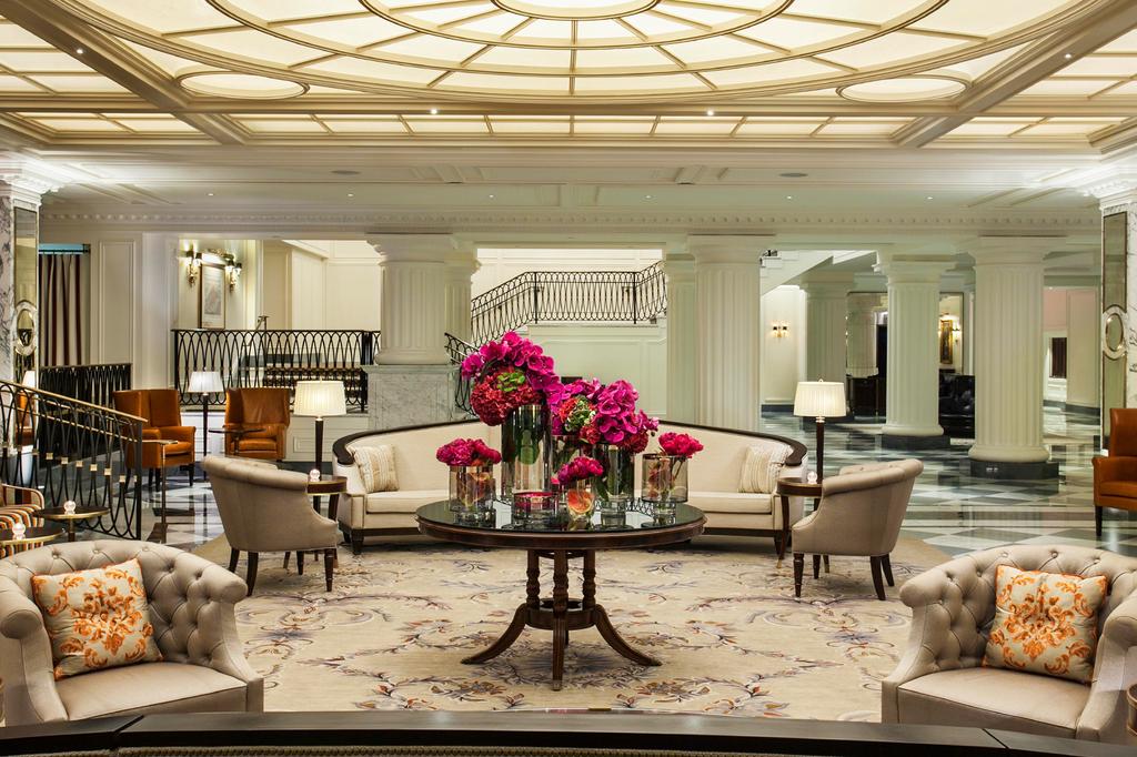 Elegant lobby with floral centrepiece at InterContinental New York Barclay hotel.