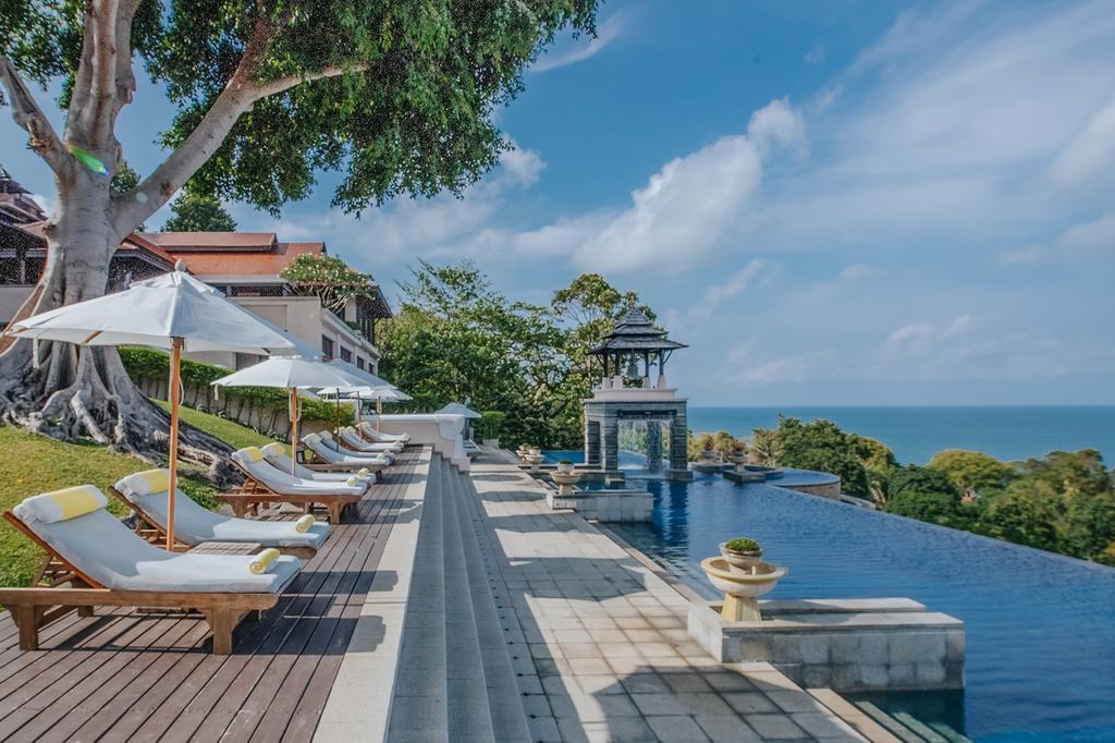 Luxurious beachfront poolside at Pimalai Resort on Koh Lanta, Thailand.