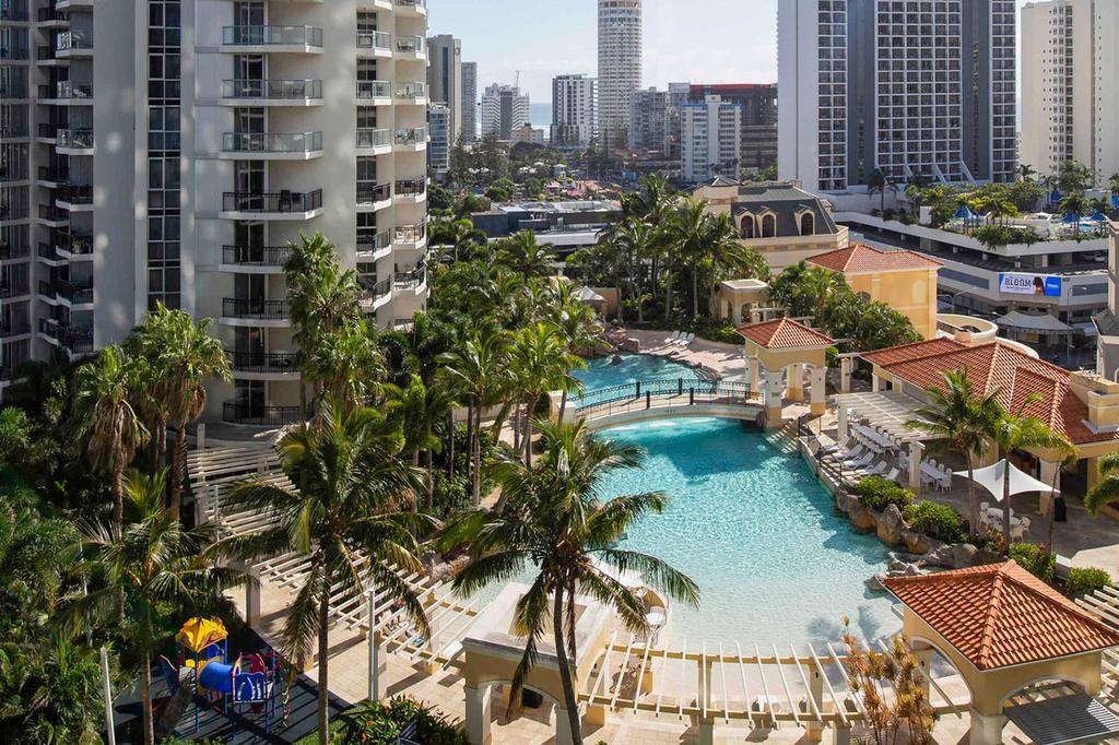 Rooftop lagoon pool at Mantra Towers of Chevron, Surfers Paradise.