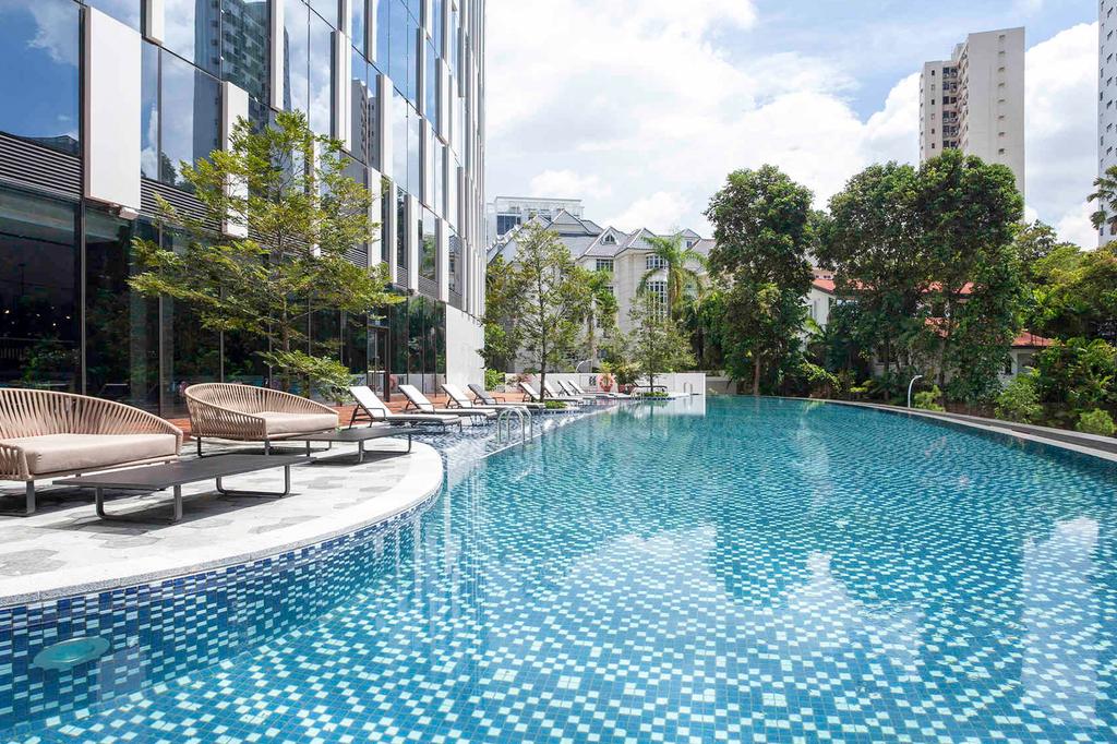 Infinity pool at Novotel Singapore on Stevens near Orchard Road.