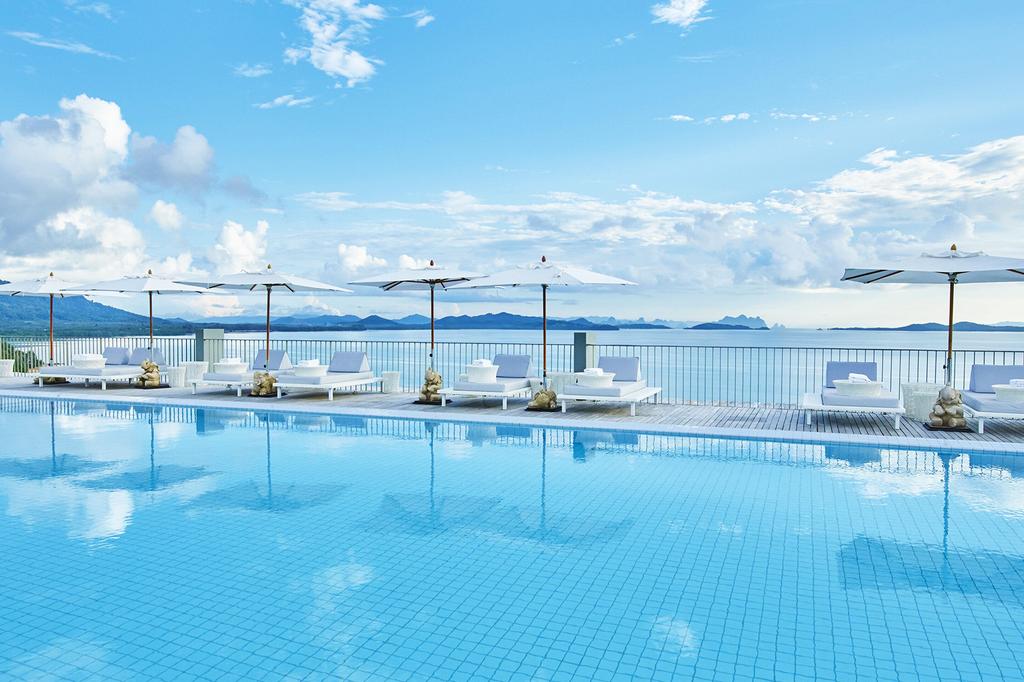 Infinity pool at COMO Point Yamu Phuket overlooking the Andaman Sea.