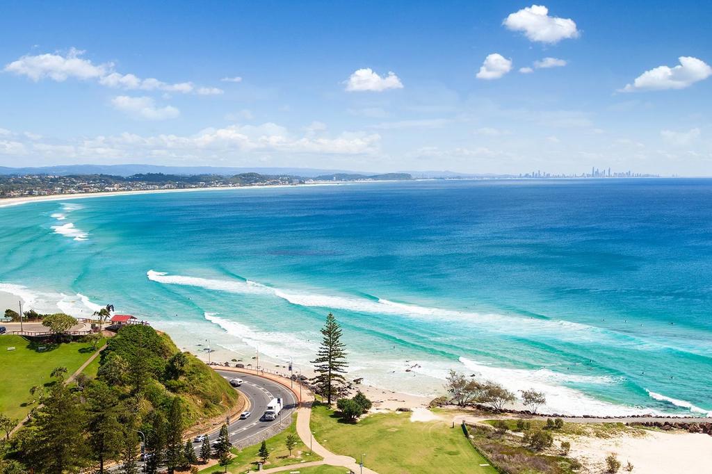 Stunning view of Kirra Beach on the Gold Coast. 