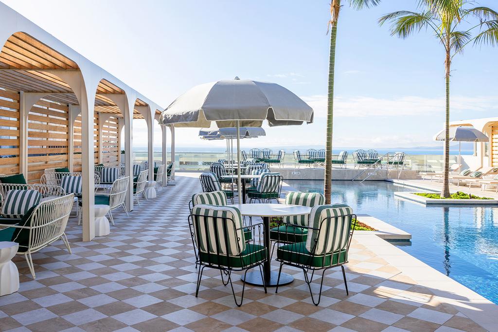 Chic poolside seating area at heritage InterContinental Sorrento Mornington Peninsula, an IHG Hotel.