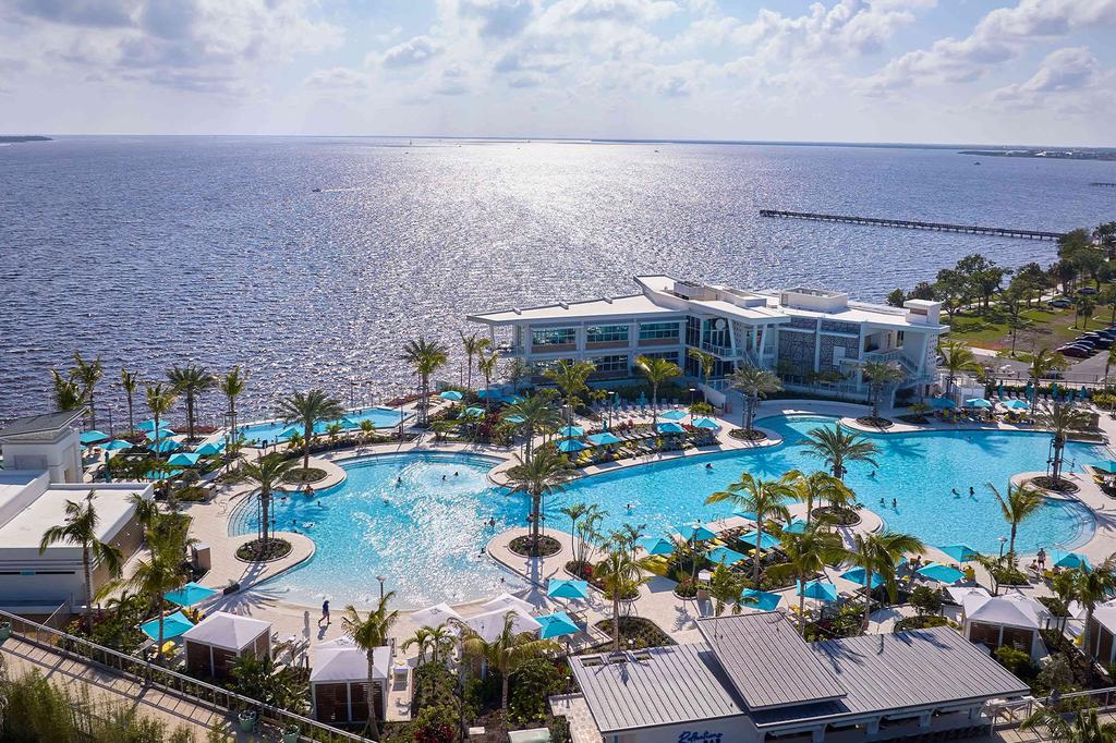 Waterfront resort along Florida's Gulf Coast with expansive pool and ocean views.