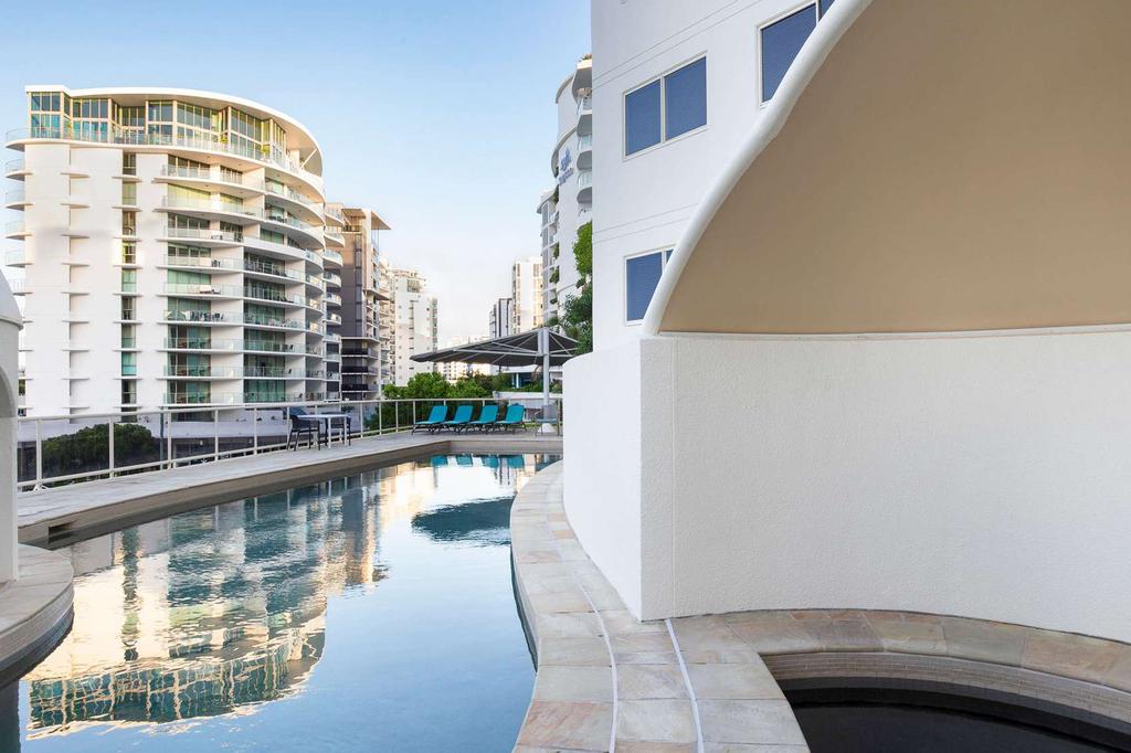 Modern apartments with pool overlooking Mooloolaba Bay.