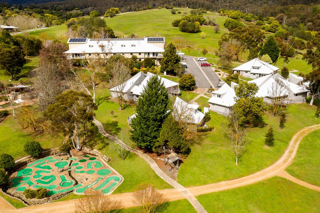 Aerial view of Pinnacle Valley resort in Victoria's High Country.