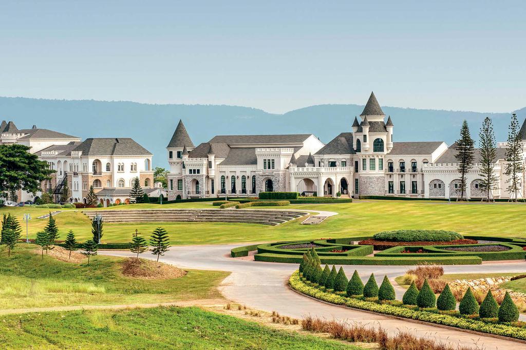 Luxurious resort in Khao Yai with European-inspired architecture and lush landscapes.