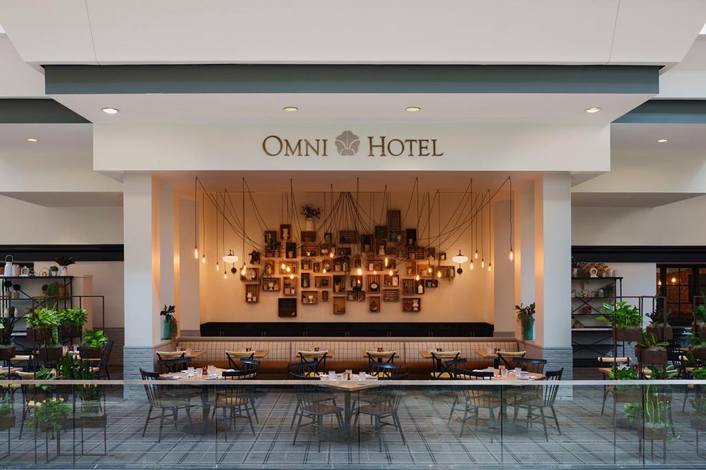 Elegant Omni Hotel restaurant with stylish decor and cosy ambience in Richmond.