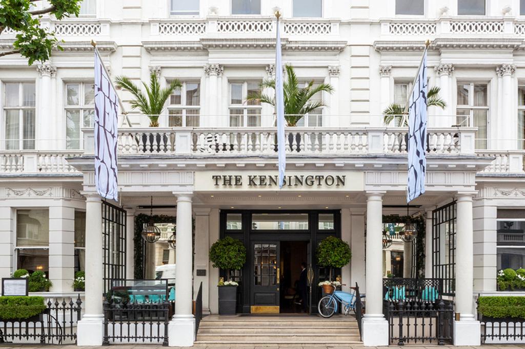 Victorian-style hotel façade near Kensington Palace in London. 