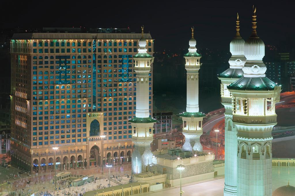 InterContinental Dar Al Tawhid Makkah near Masjid al-Haram at night.