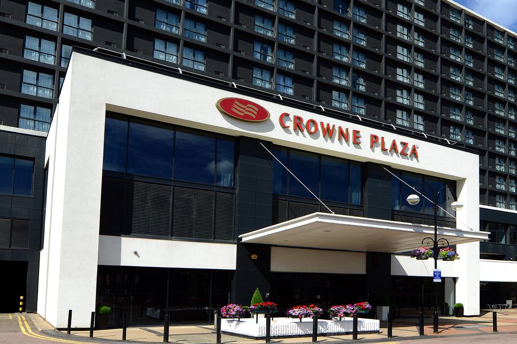 Facade of Crowne Plaza Birmingham City Centre hotel.