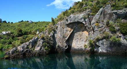 10.30am SCENIC Ngātoroirangi Māori Rock Carvings Boat Cruise