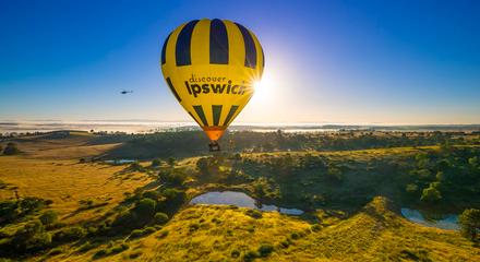 4a. Greater Brisbane Scenic Hot Air Balloon Flight for 2 People, 1 Hour Flight, Breakfast & Self Drive