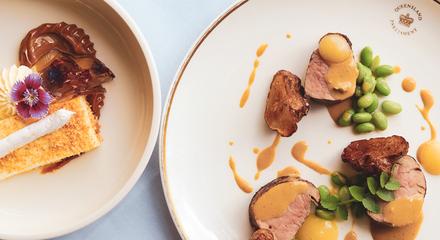 top view of main dishes