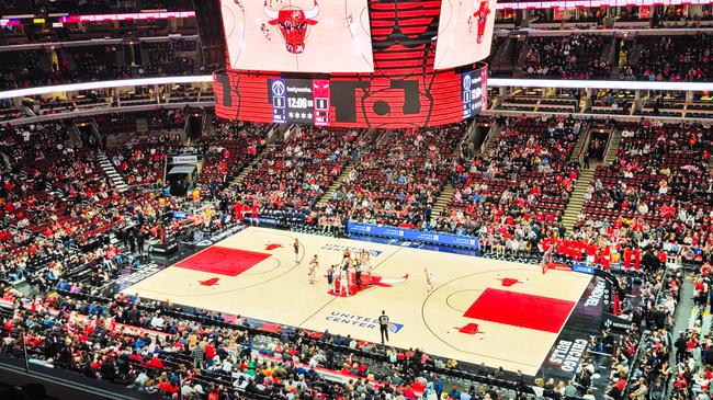 Electronic Scoreboard at United Center in Chicago where the