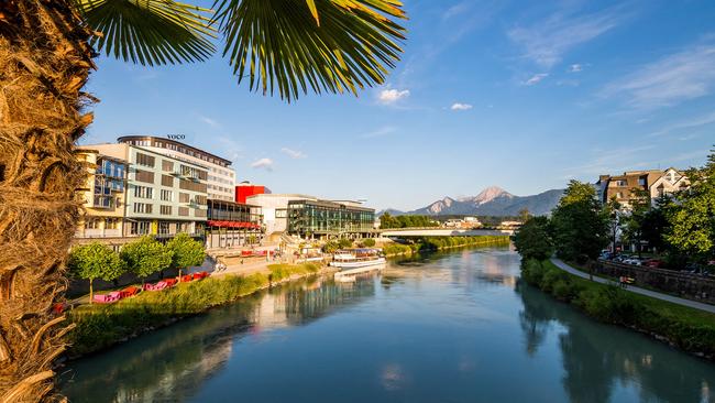 Elegant Villach City Retreat Overlooking the River Drau and Surrounding Mountains Austria