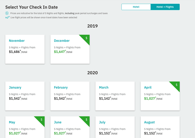 Select your check-in date