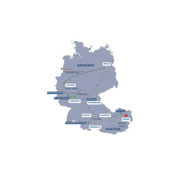 Best of Germany and Austria route map