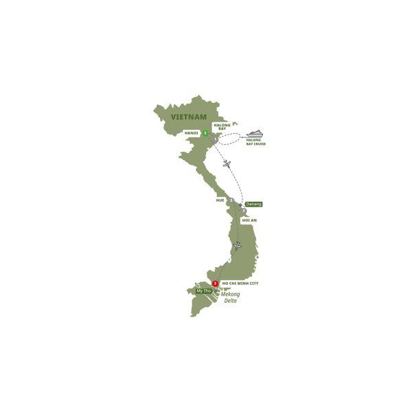 Highlights of Vietnam route map