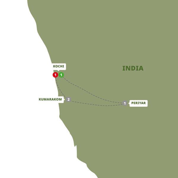 Captivating Kerala route map