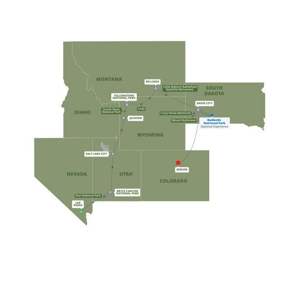 Western Frontiers End Denver route map