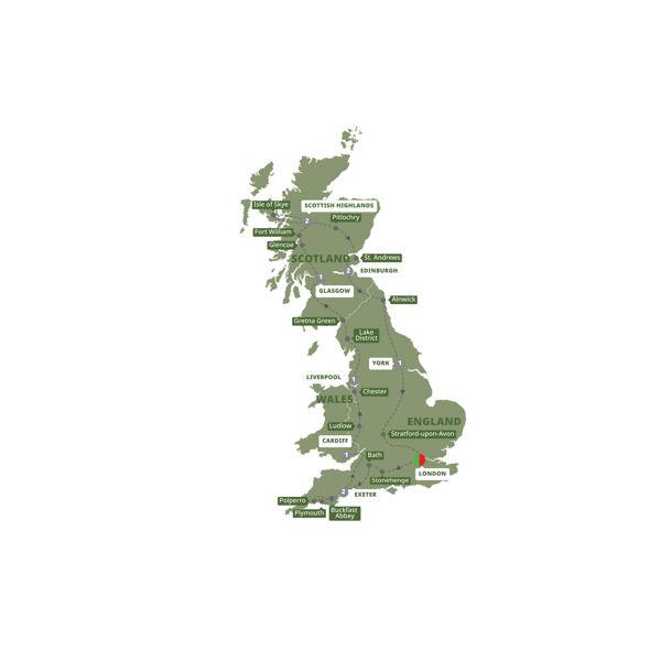 Best of Britain route map