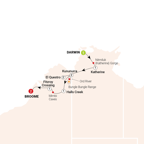 Untamed Kimberley route map