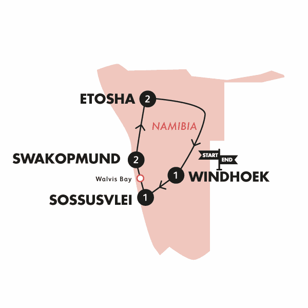 Nomadic Namibia | 2025 route map
