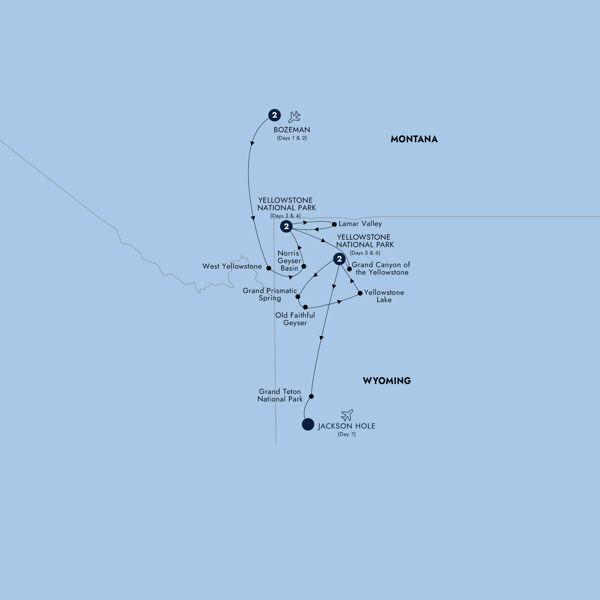 Yellowstone Discovery route map